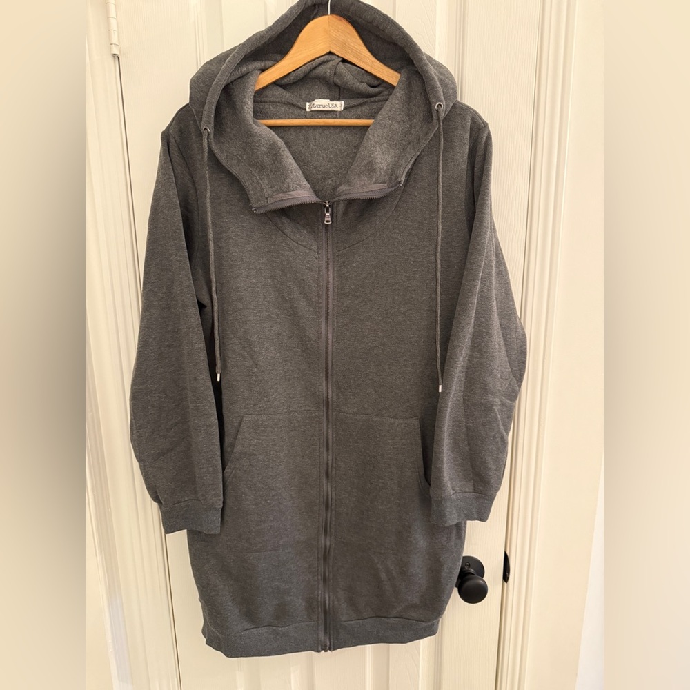 Extra long zip hoodie